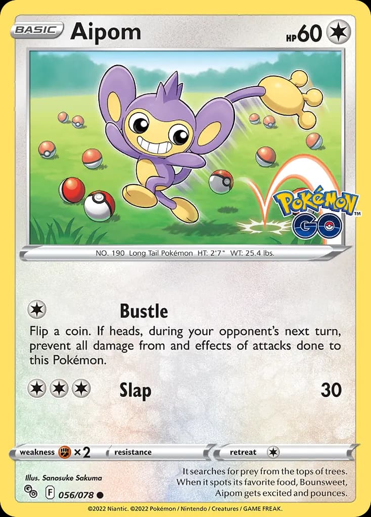 Aipom — Pokémon GO 56 Pokémon card