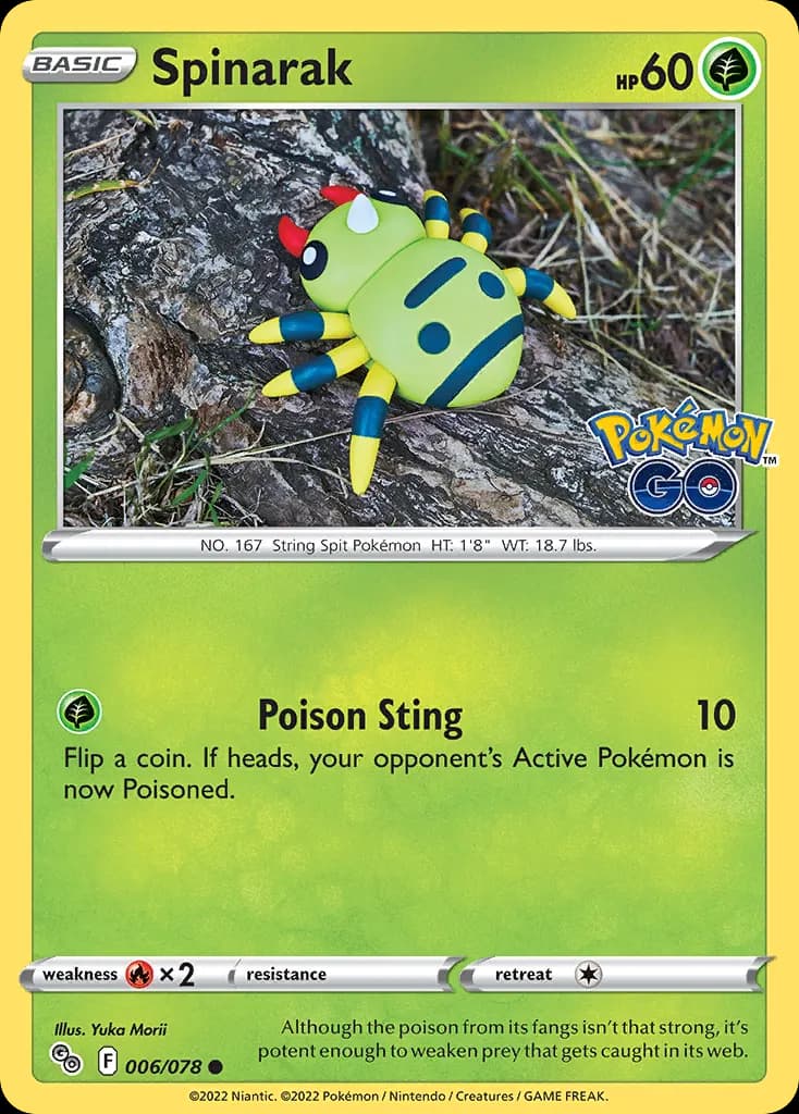Spinarak — Pokémon GO 6 Pokémon card