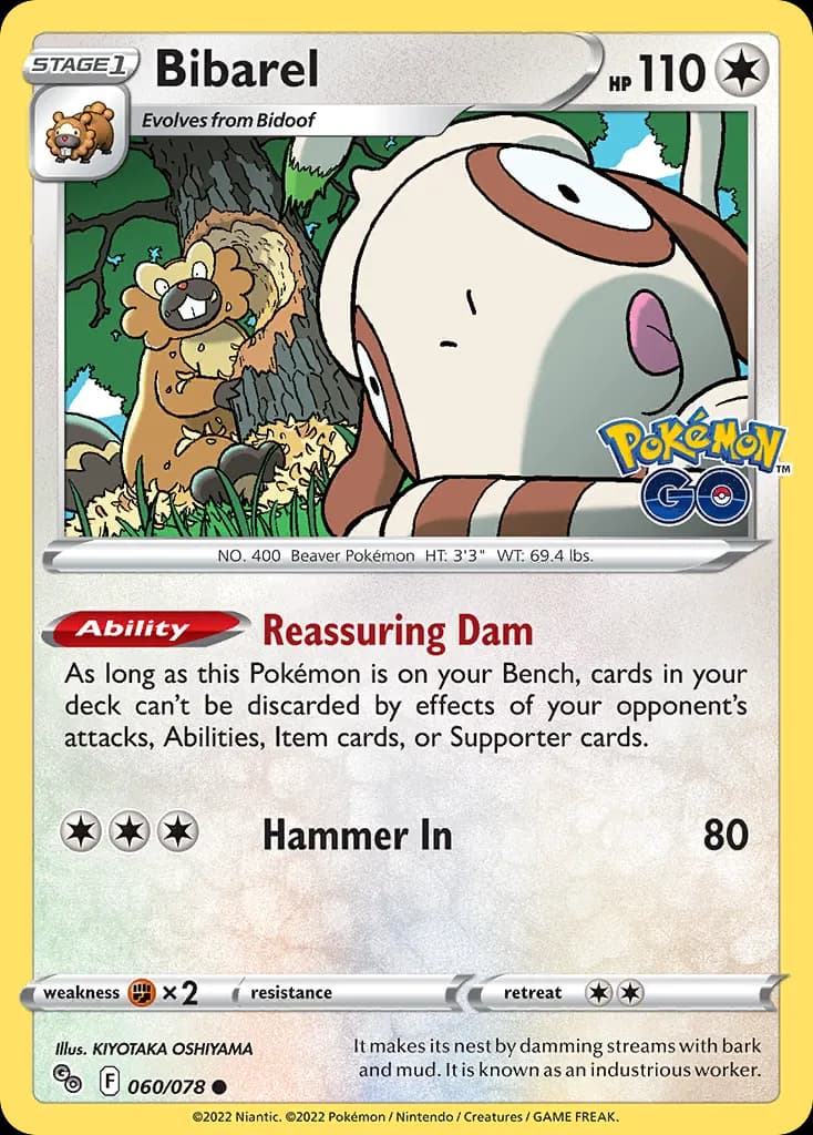 Bibarel — Pokémon GO 60 Pokémon card