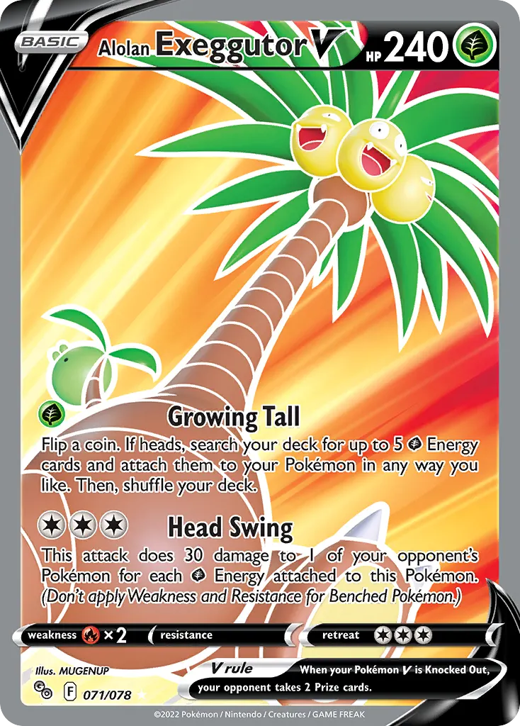 Alolan Exeggutor V — Pokémon GO 71 Pokémon card