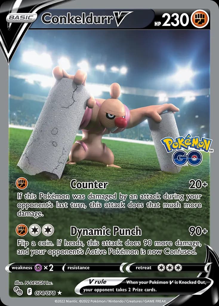 Conkeldurr V — Pokémon GO 74 Pokémon card