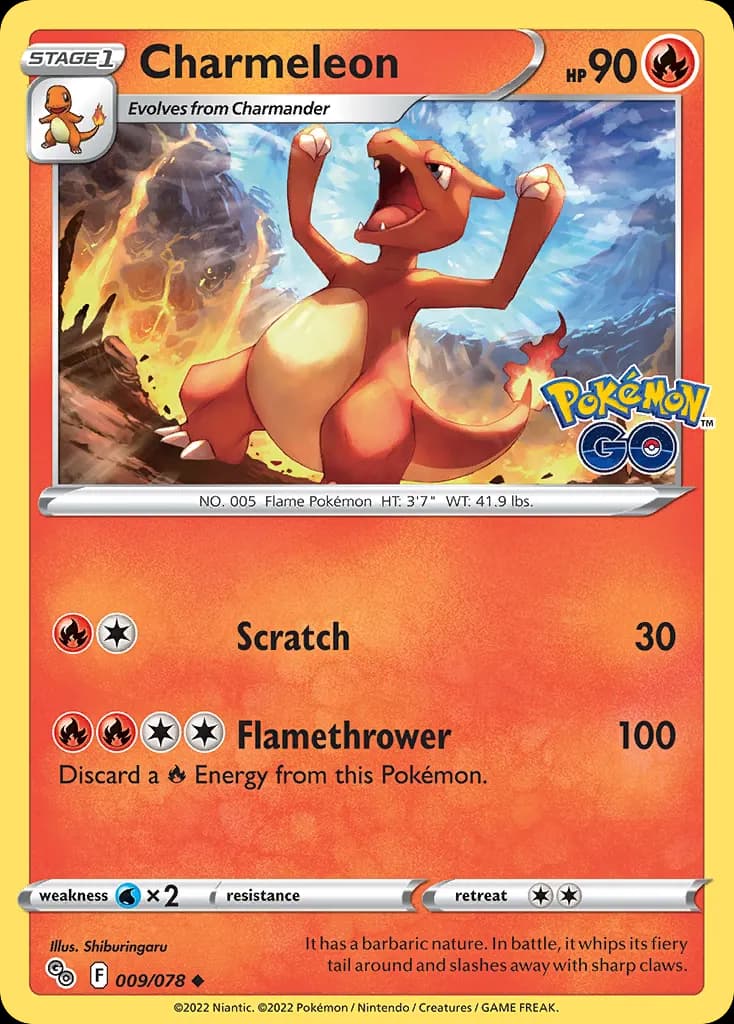 Charmeleon — Pokémon GO 9 Pokémon card
