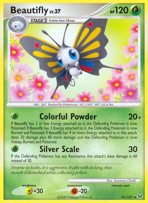 Beautifly — Platinum 21 Pokémon card