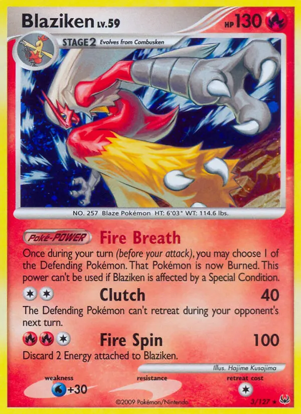 Blaziken — Platinum 3 Pokémon card
