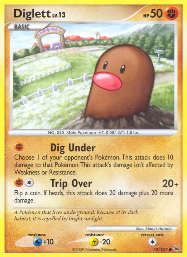 Diglett — Platinum 72 Pokémon card