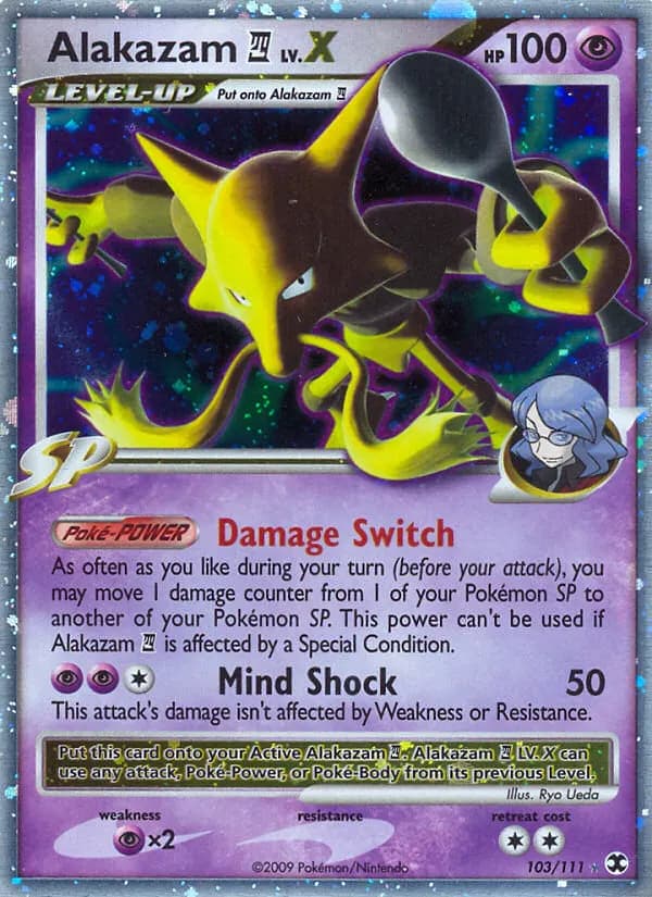 Alakazam E4 LV.X — Rising Rivals 103 Pokémon card