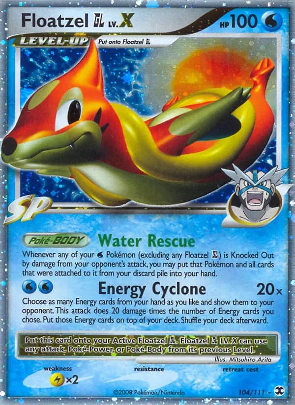 Floatzel GL LV.X — Rising Rivals 104 Pokémon card