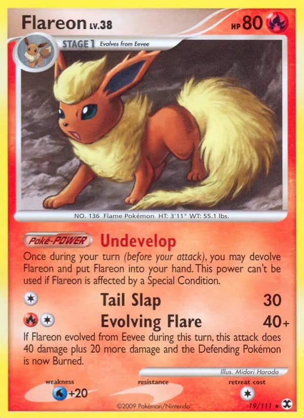 Flareon — Rising Rivals 19 Pokémon card