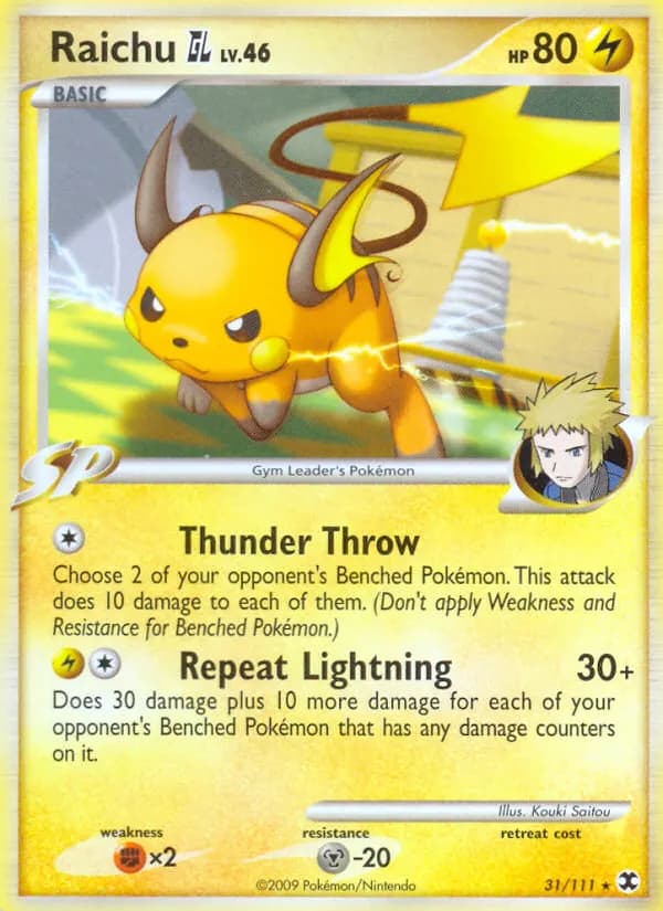Raichu GL — Rising Rivals 31 Pokémon card