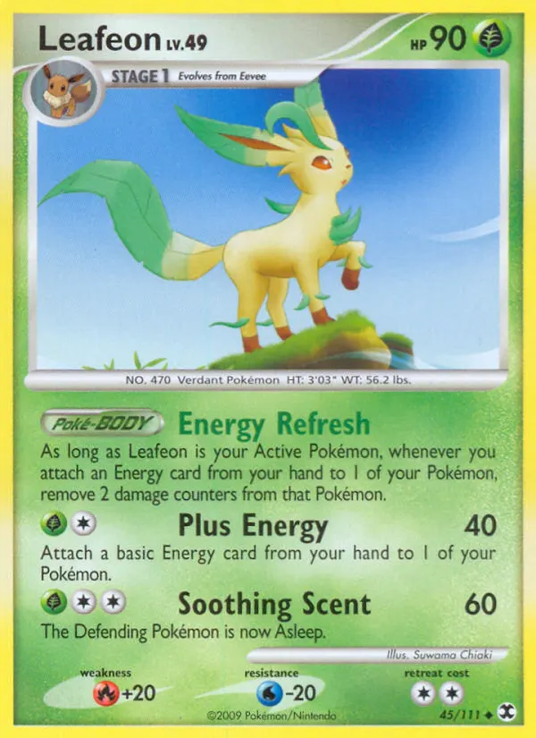 Leafeon — Rising Rivals 45 Pokémon card