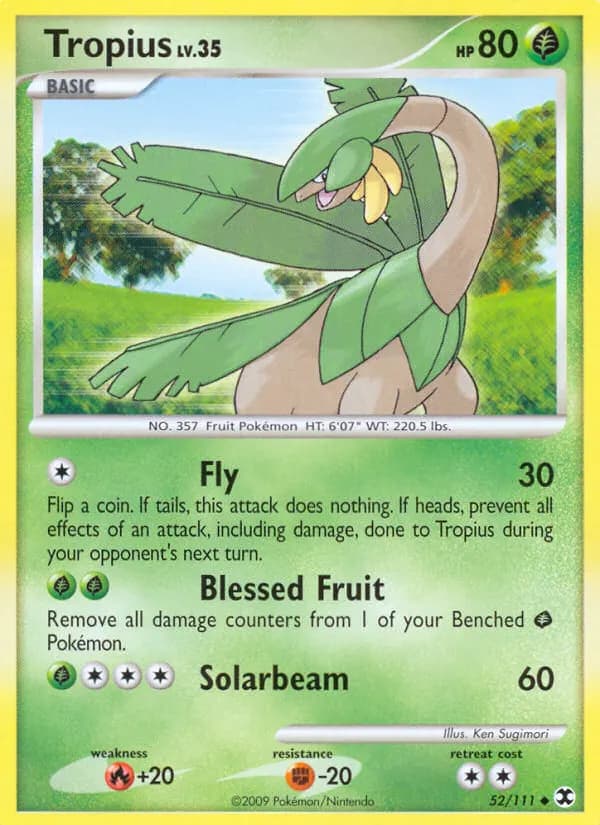 Tropius — Rising Rivals 52 Pokémon card