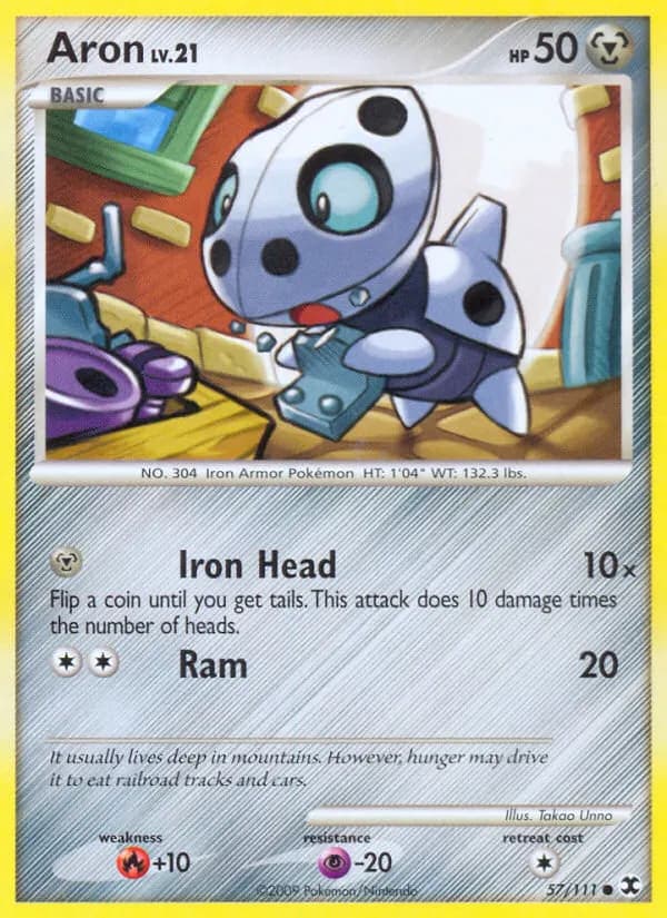 Aron — Rising Rivals 57 Pokémon card
