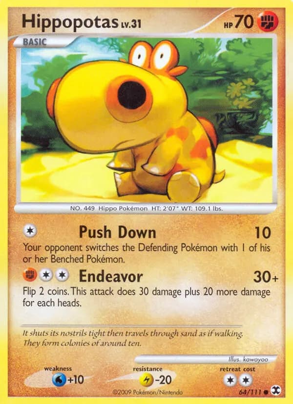 Hippopotas — Aufstieg der Rivalen 64 German Pokémon card
