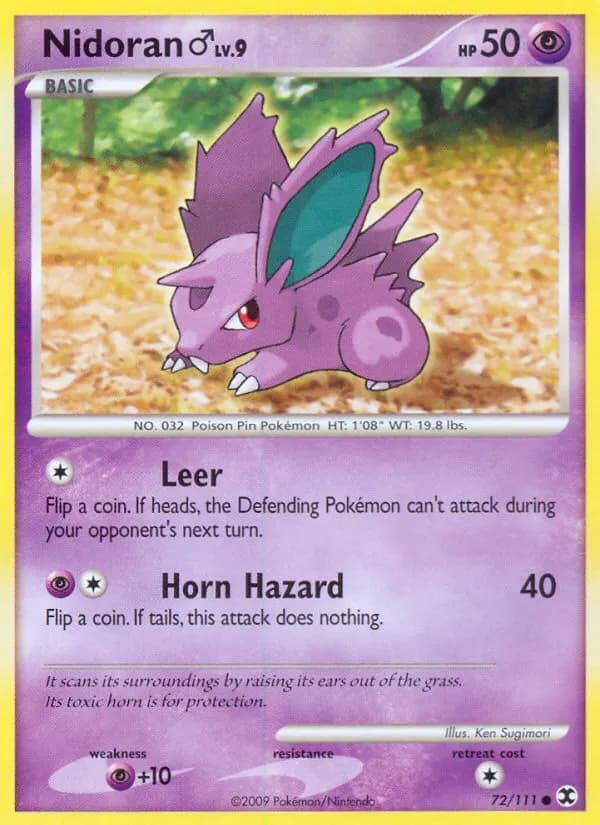 Nidoran ♂ — Rising Rivals 72 Pokémon card