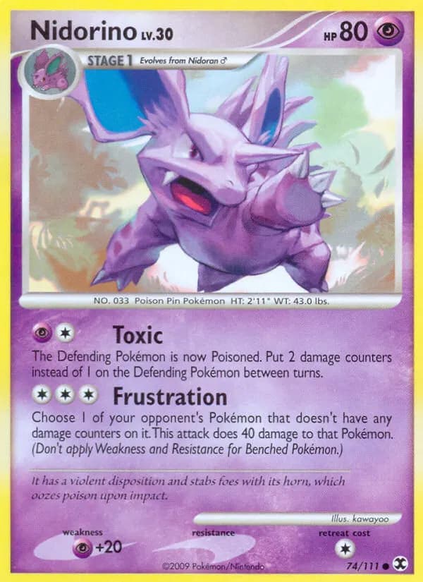 Nidorino — Rising Rivals 74 Pokémon card