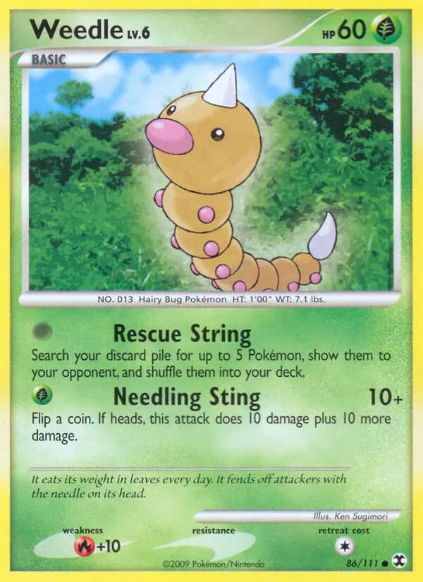 Weedle — Rising Rivals 86 Pokémon card