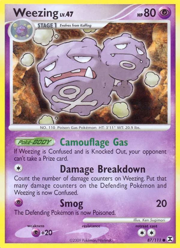 Weezing — Rising Rivals 87 Pokémon card