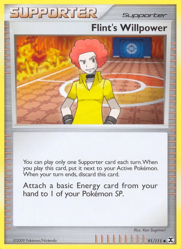 Flint's Willpower — Rising Rivals 91 Pokémon card