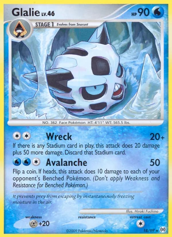 Glalie — Arceus 18 Pokémon card