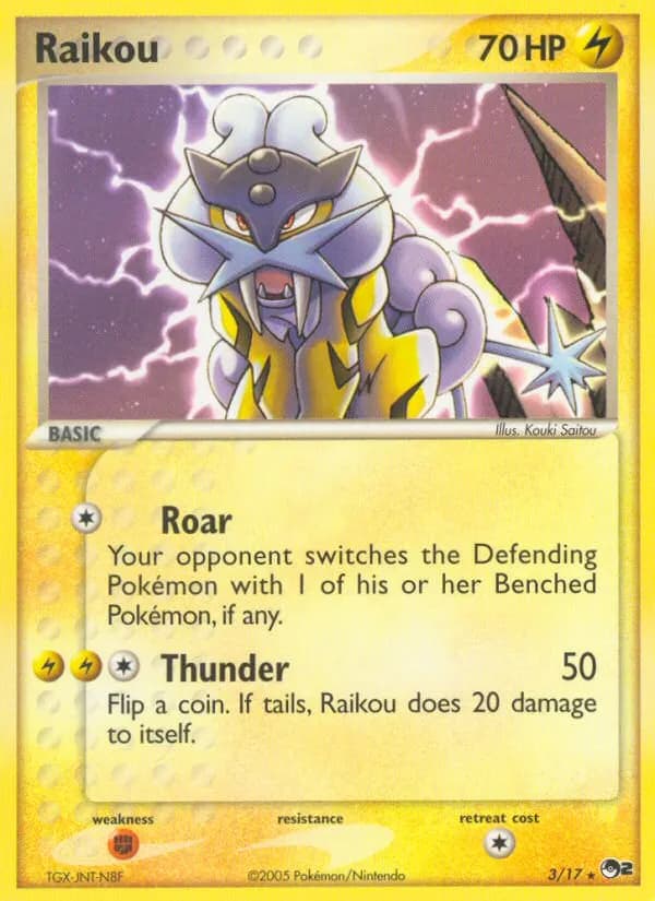 Raikou — POP Series 2 3 Pokémon card
