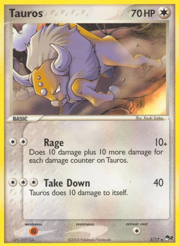 Tauros — POP Series 2 5 Pokémon card
