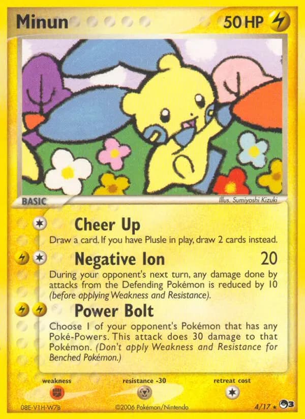 Minun — POP Series 3 4 Pokémon card