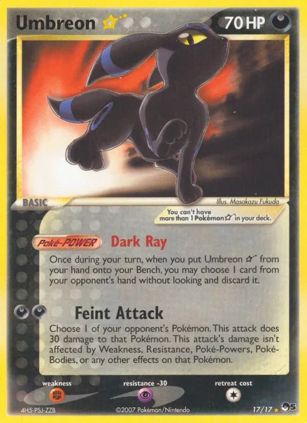 Umbreon ★ — POP Series 5 17 Pokémon card