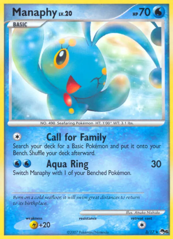 Manaphy — POP Series 6 3 Pokémon card