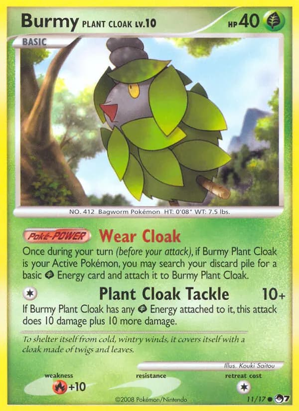 Burmy Pflanzenumhang — POP Serie 7 11 German Pokémon card