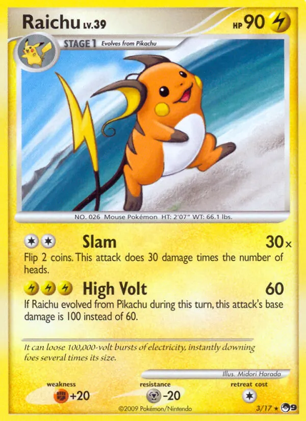 Raichu — POP Series 9 3 Pokémon card