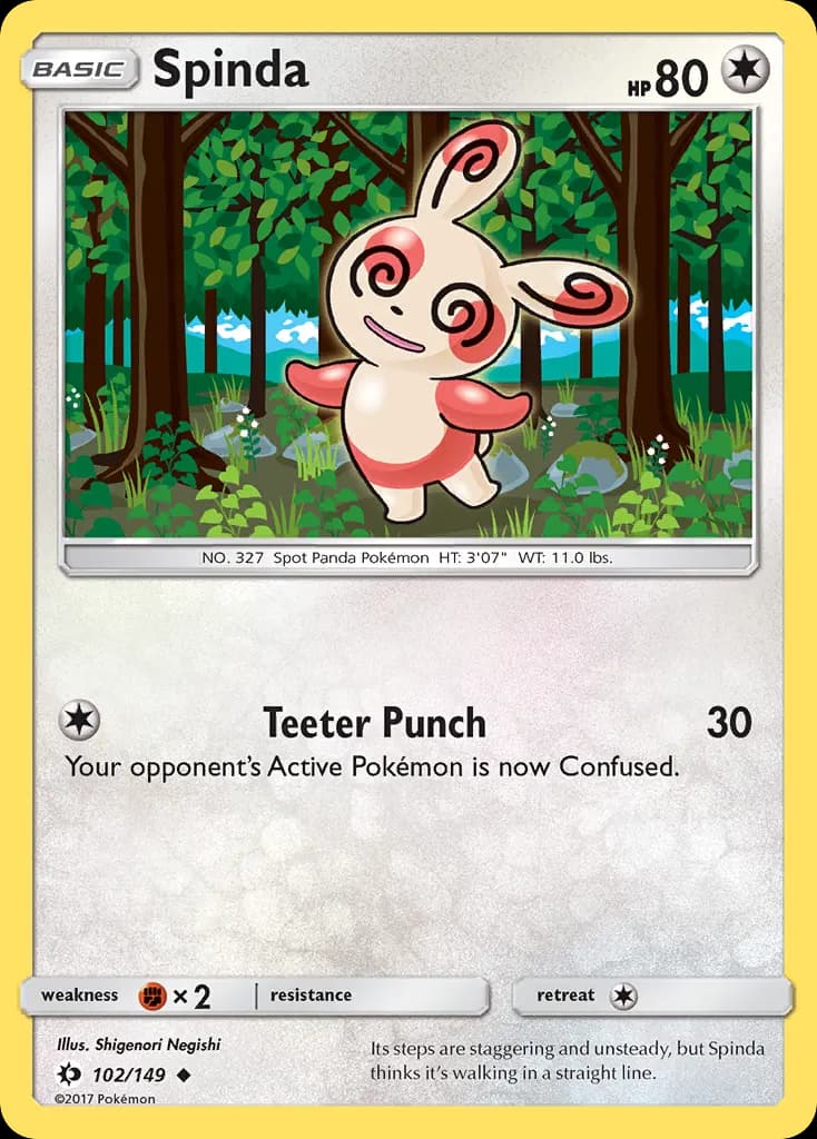 Spinda — Sun & Moon 102 Pokémon card