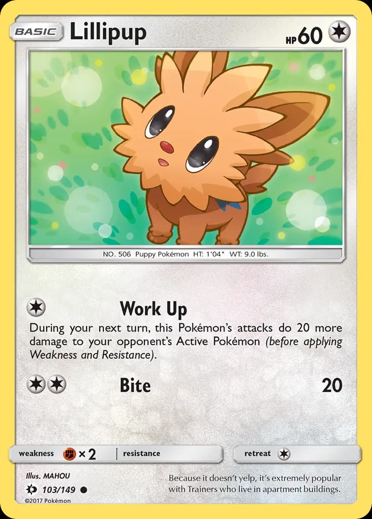 Lillipup — Sun & Moon 103 Pokémon card