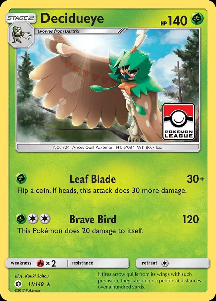 Decidueye — Sun & Moon 11 Pokémon card