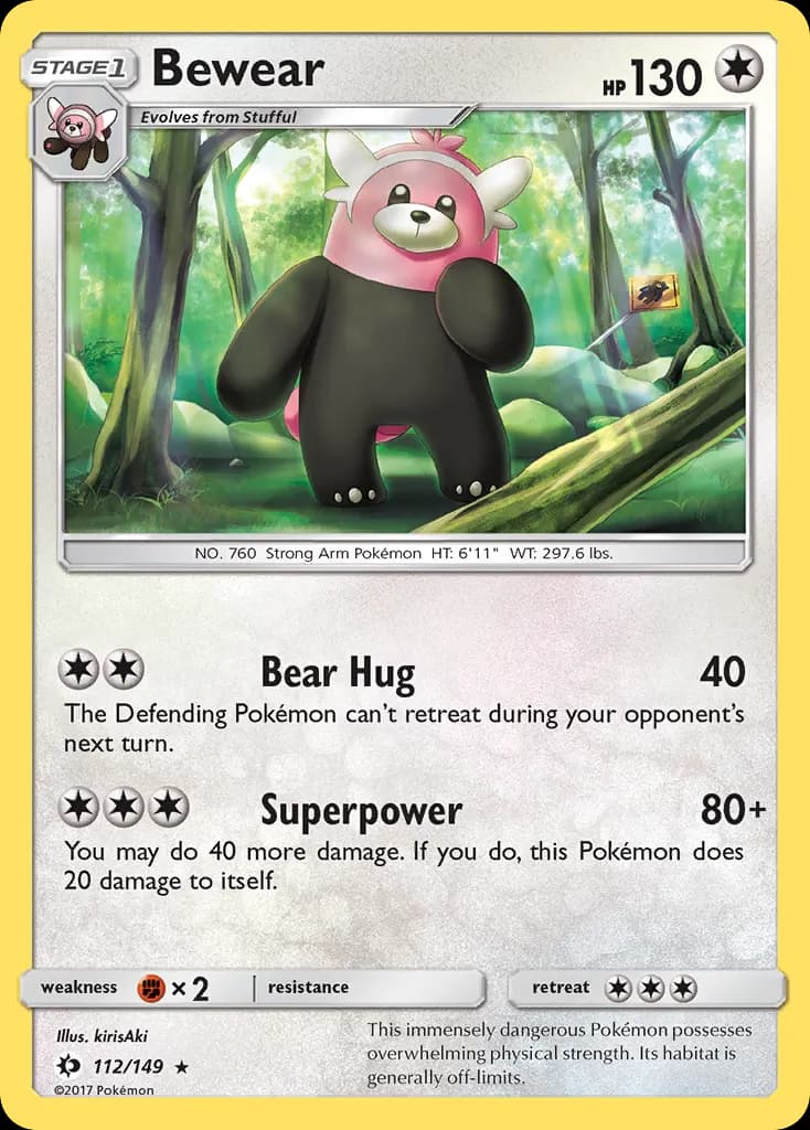 Bewear — Sun & Moon 112 Pokémon card