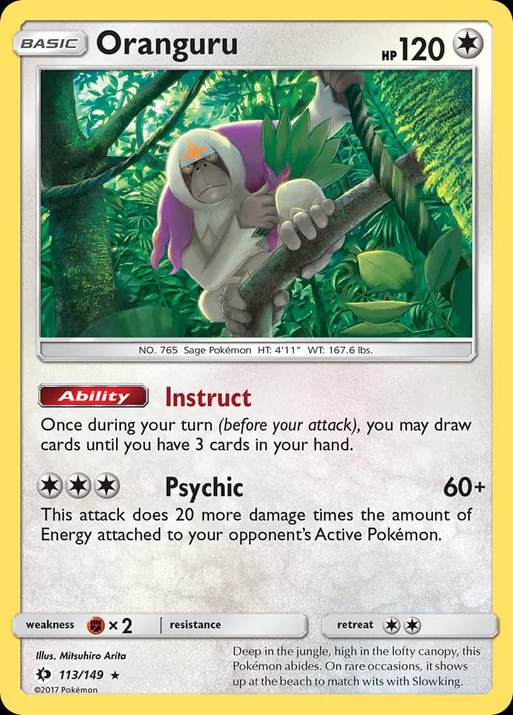 Oranguru — Sun & Moon 113 Pokémon card