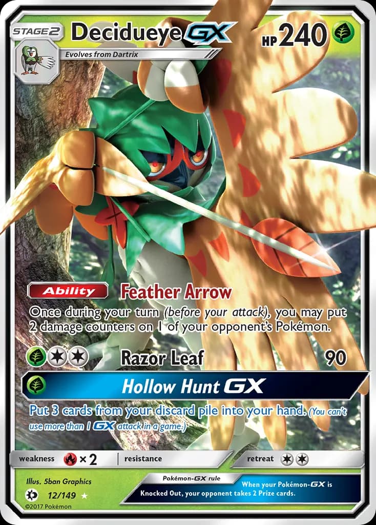 Decidueye-GX — Sun & Moon 12 Pokémon card