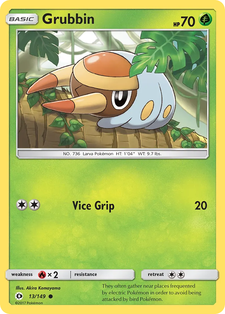 Grubbin — Sun & Moon 13 Pokémon card