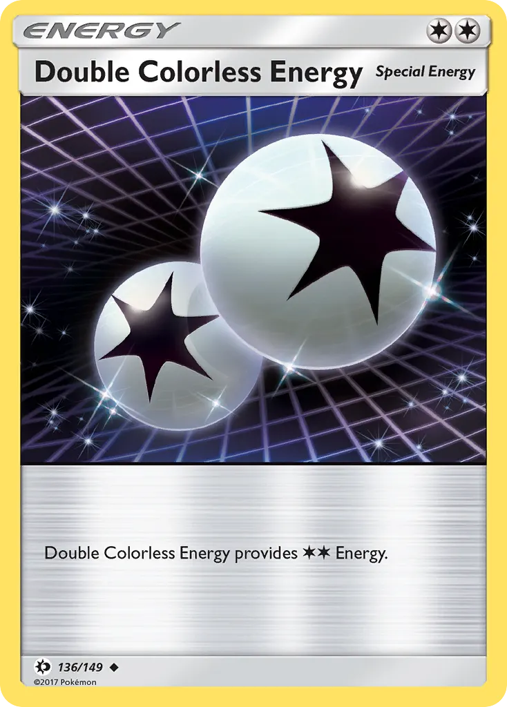 Double Colorless Energy — Sun & Moon 136 Pokémon card