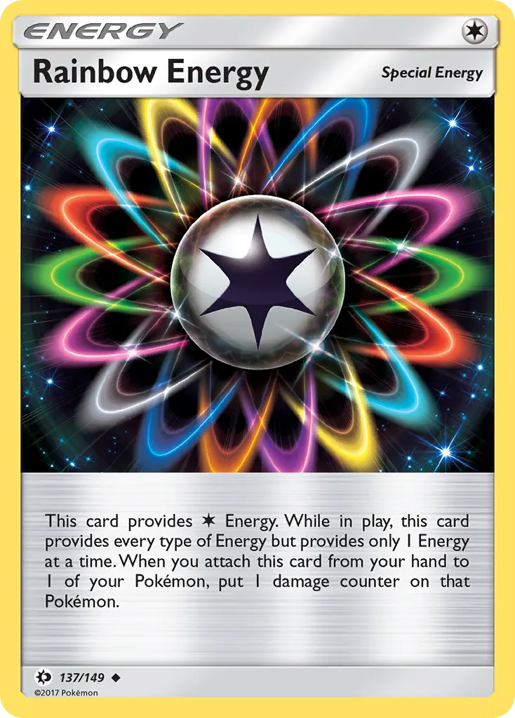Rainbow Energy — Sun & Moon 137 Pokémon card