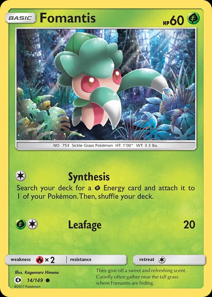 Fomantis — Sun & Moon 14 Pokémon card