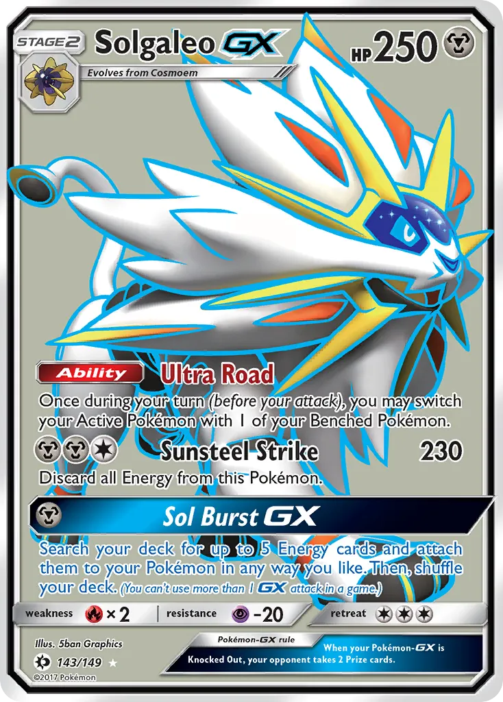 Solgaleo-GX — Sun & Moon 143 Pokémon card