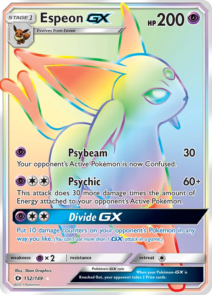 Espeon-GX — Sun & Moon 152 Pokémon card