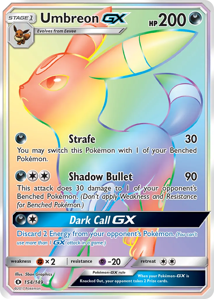 Umbreon-GX — Sun & Moon 154 Pokémon card