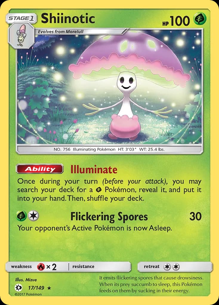 Shiinotic — Sun & Moon 17 Pokémon card