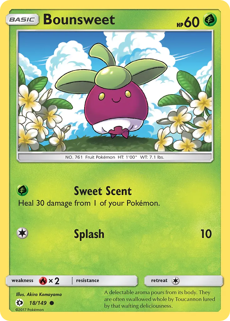 Bounsweet — Sun & Moon 18 Pokémon card