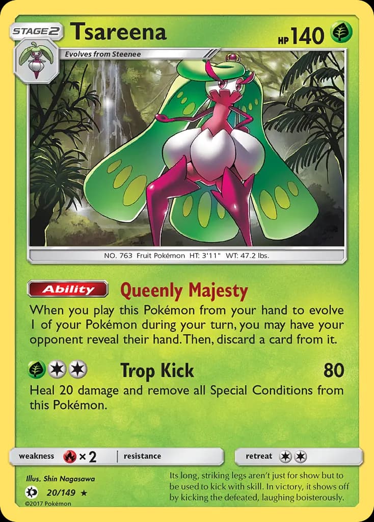 Tsareena — Sun & Moon 20 Pokémon card
