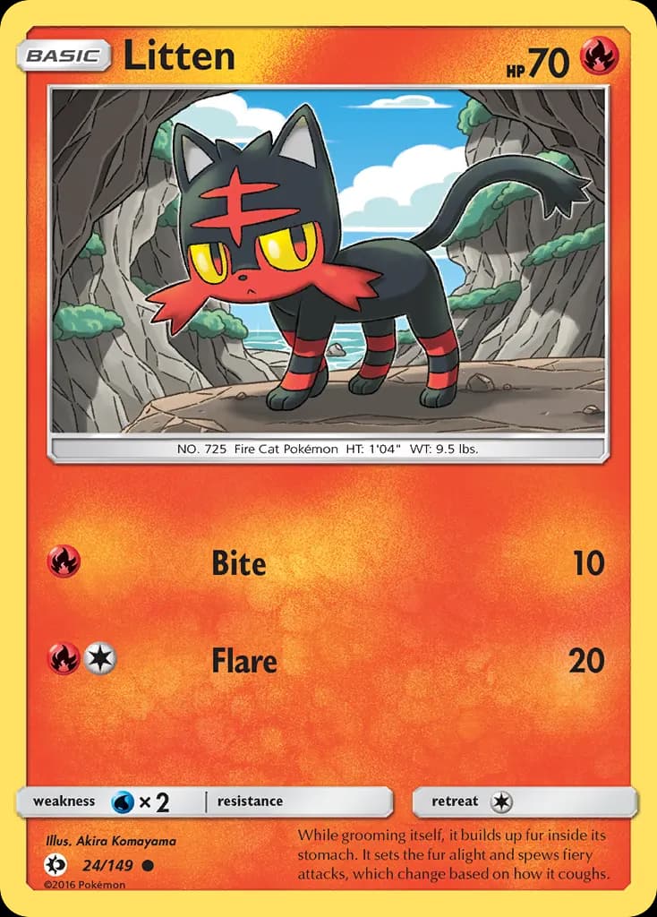 Litten — Sun & Moon 24 Pokémon card