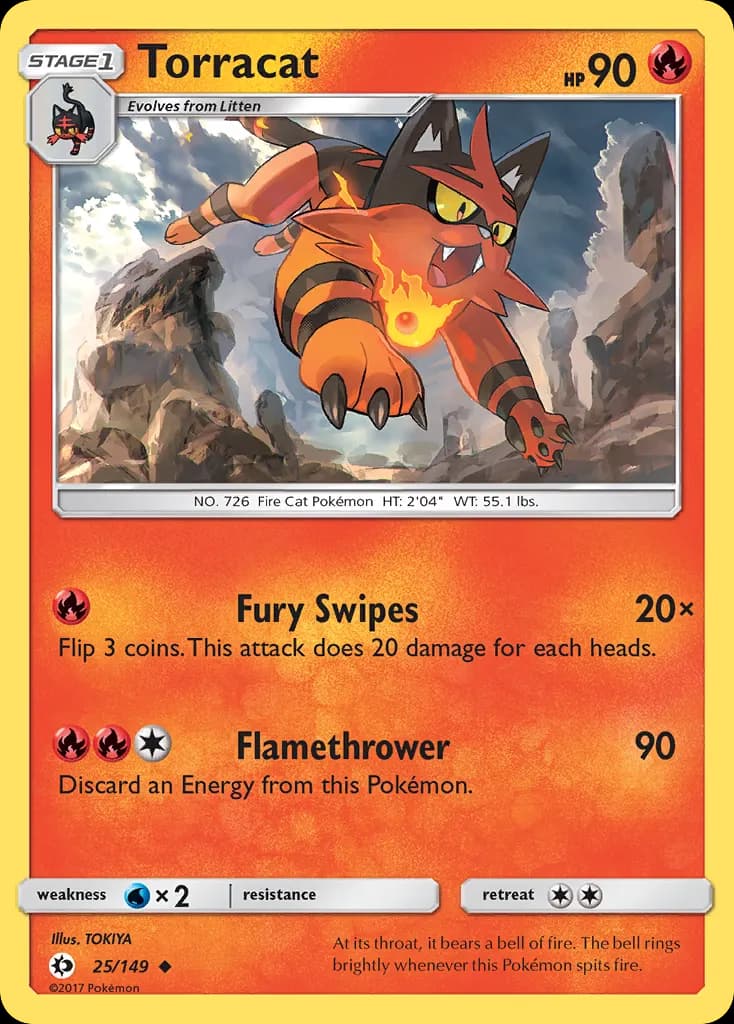 Torracat — Sun & Moon 25 Pokémon card
