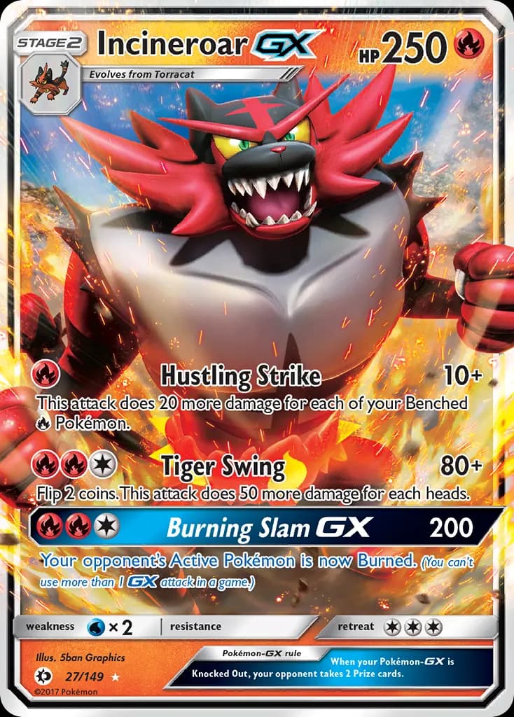 Incineroar-GX — Sun & Moon 27 Pokémon card