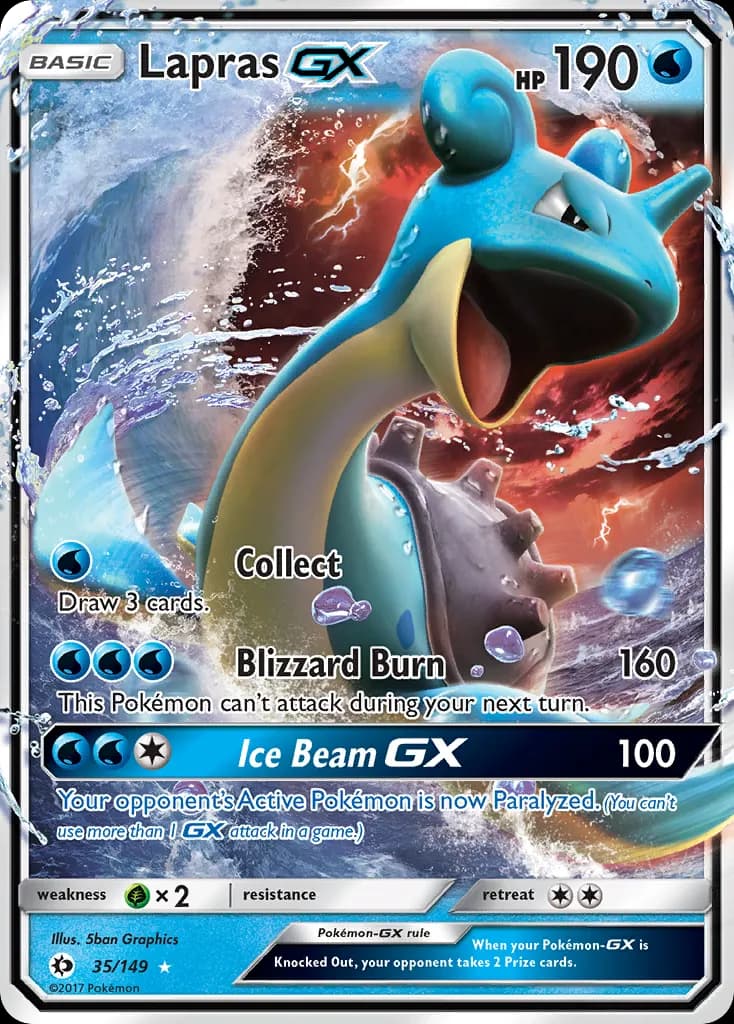 Lapras-GX — Sun & Moon 35 Pokémon card